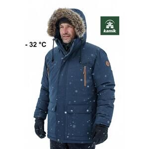 Kamik Canadian Stride Men Down Parka -32C China Long Blue XL